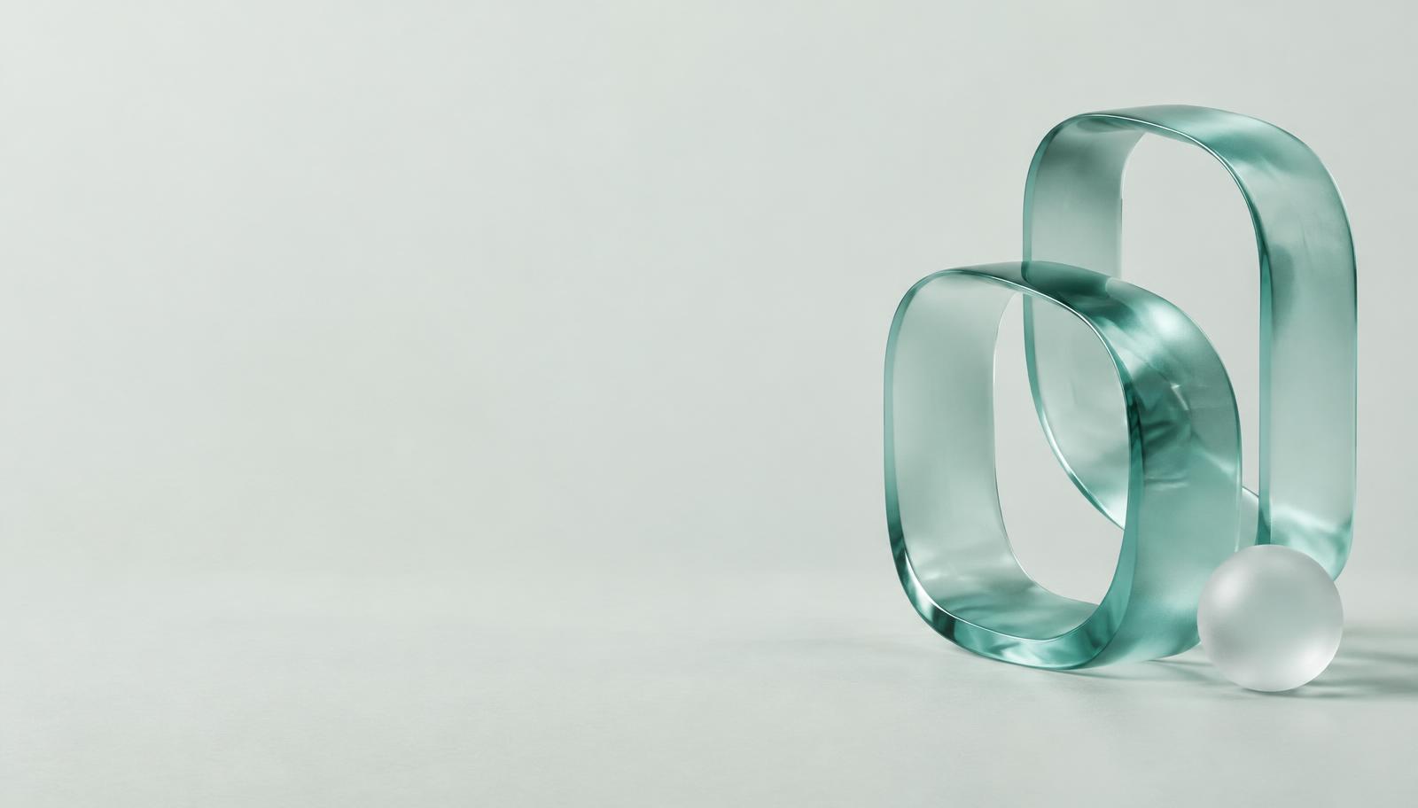 Interconnected sea-glass forms